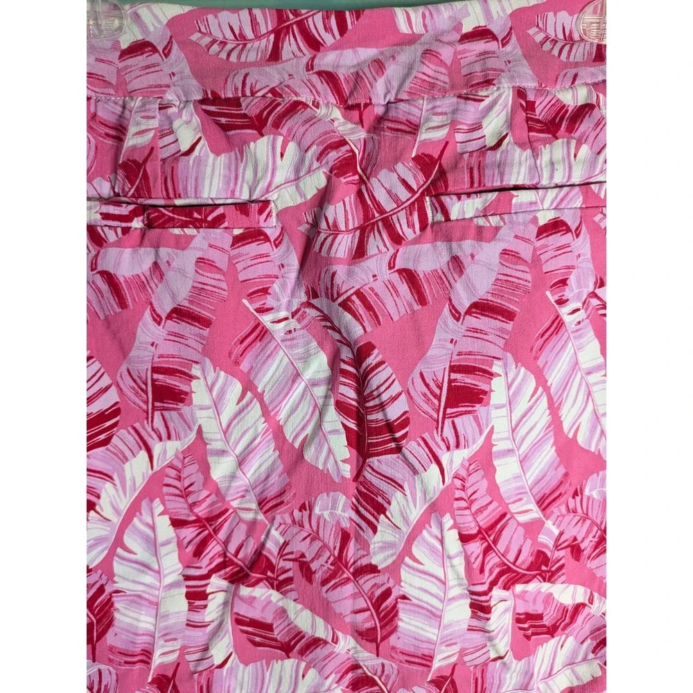 Casey‎ Key Pink Palm Leaf Scalloped Hem Skort Petite Small Tropical Resort Mini